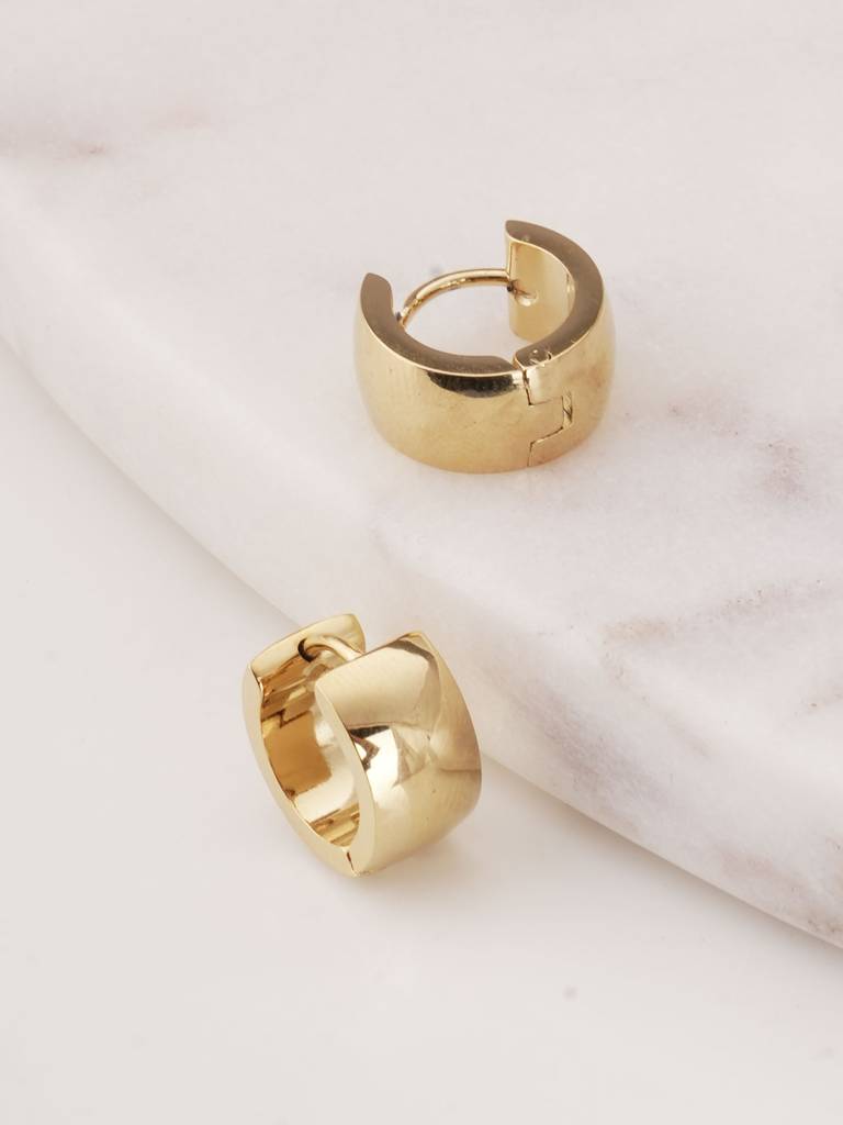 Plain Gold Round Bali Earrings For Womens - Waterproof & Anti-Tarnish : SSWER0614