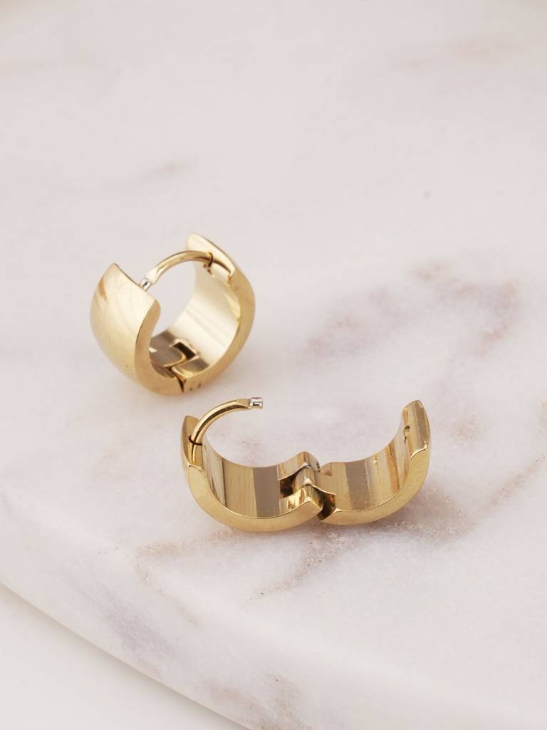 Plain Gold Round Bali Earrings For Womens - Waterproof & Anti-Tarnish : SSWER0614