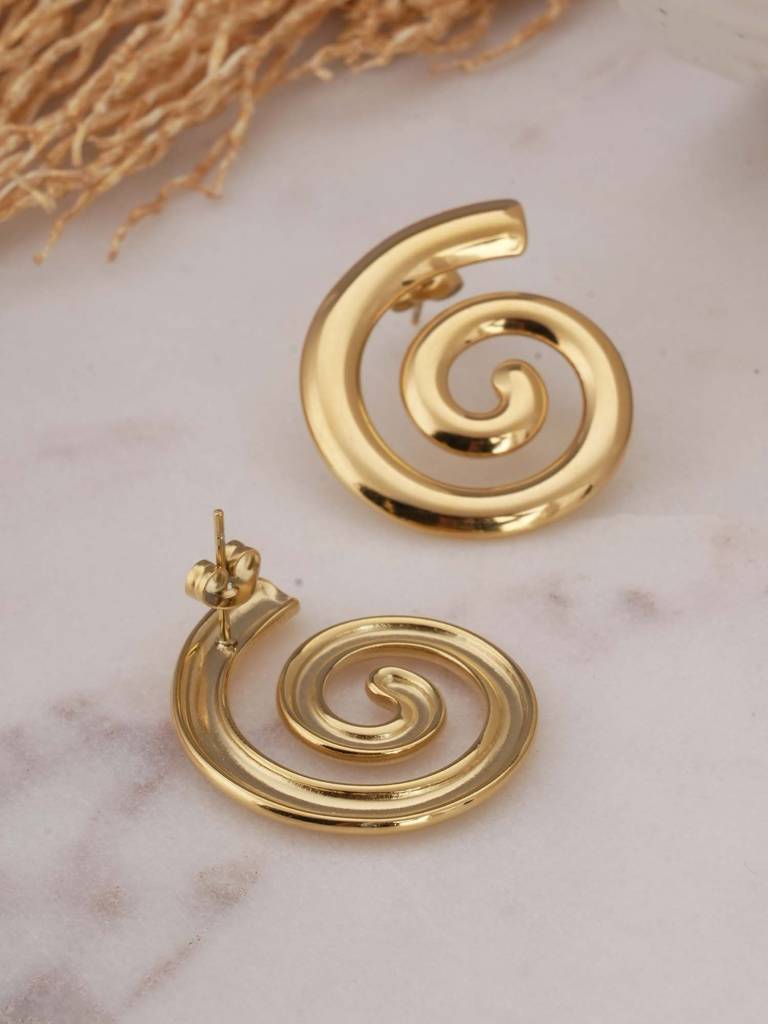 Trendy Sprial Stud Earrings For Womens - Waterproof & Anti-Tarnish : SSWER0623