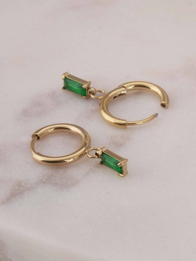 Green Gemstone Charm For Women : SSWER0627