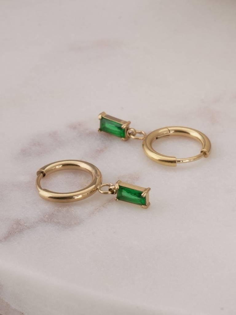 Green Gemstone Charm For Women : SSWER0627