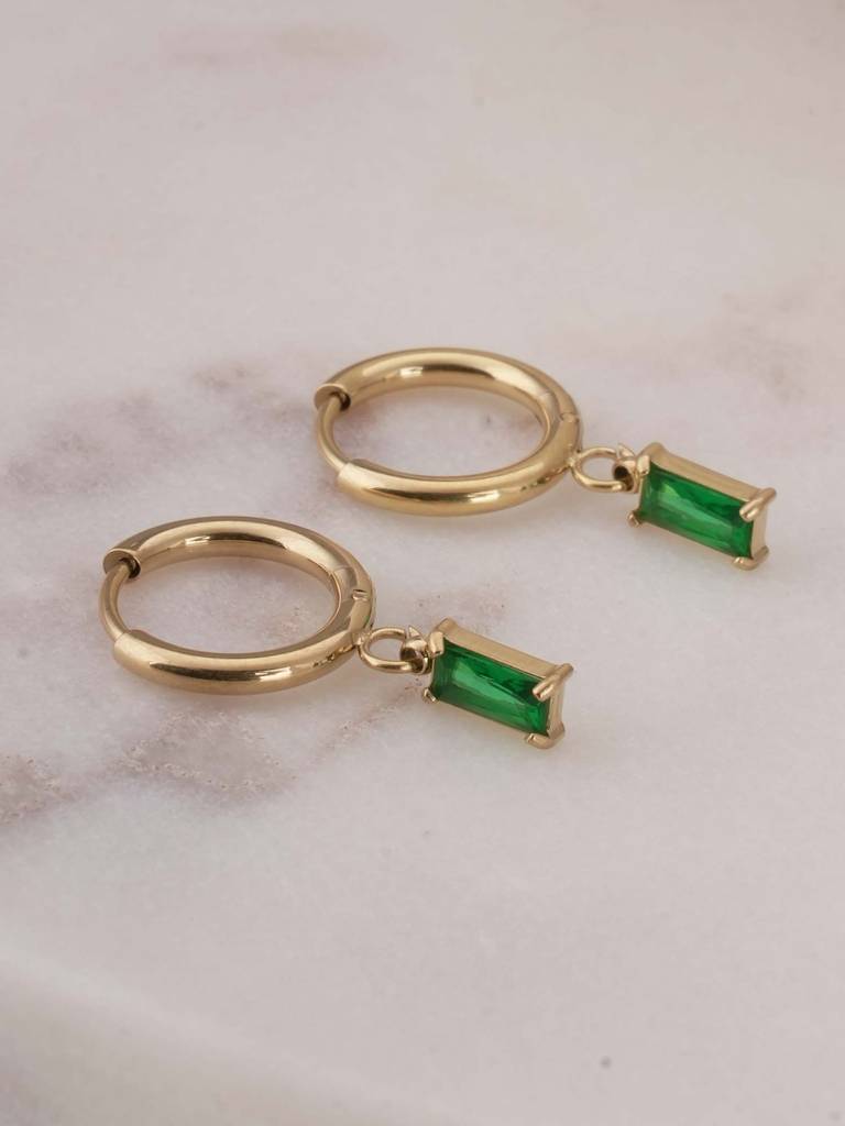 Green Gemstone Charm For Women : SSWER0627