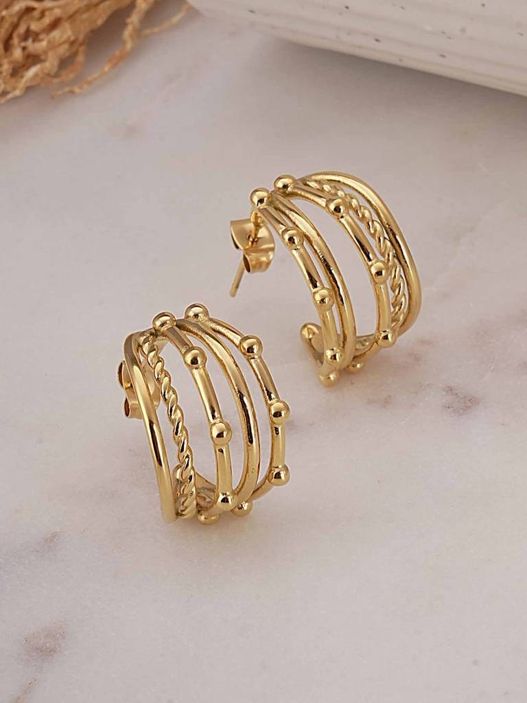 Intricate Multi Hoop Earrings For Womens - Waterproof & Anti-Tarnish : SSWER0634