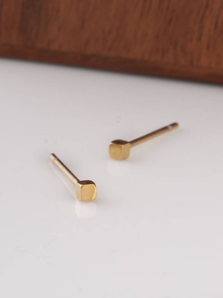 Gold Square Studs For Womens - Waterproof & Anti-Tarnish : SSWER0698