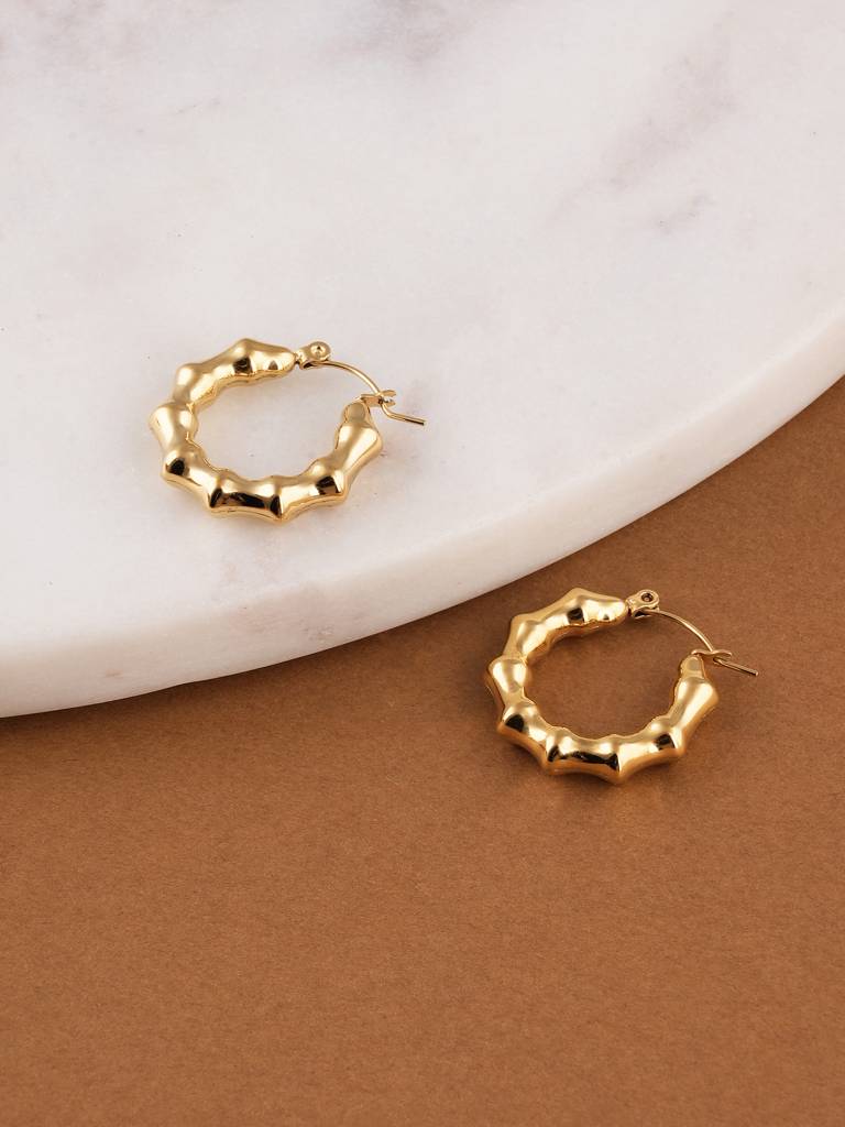 Bamboo Statement Hoops For Women : SSWER0699