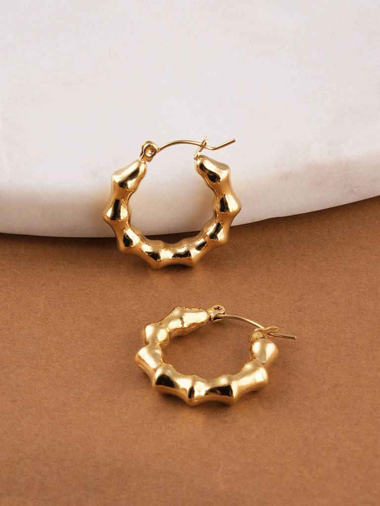 Bamboo Statement Hoops For Women : SSWER0699