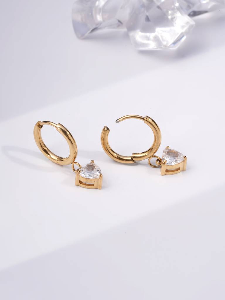 Diamond Drift Hoops For Women : SSWER0764
