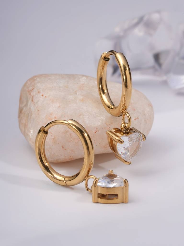 Diamond Drift Hoops For Women : SSWER0764