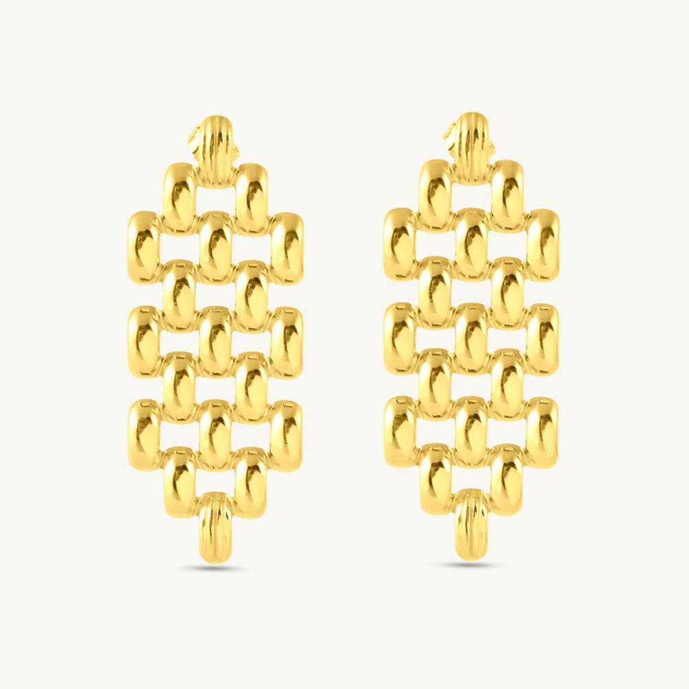 Hexagonal Grid Drop Earrings For Women : SSWER0909