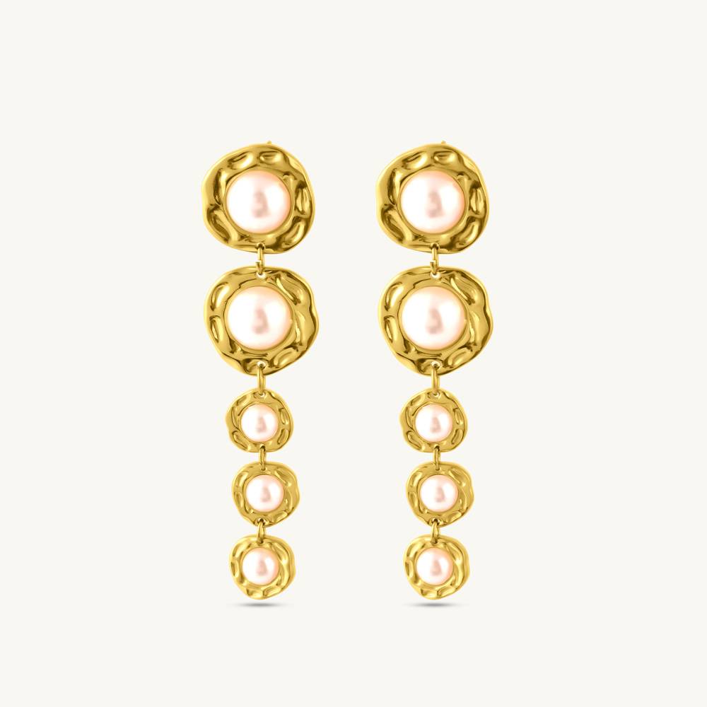 Chic Long Pearl Dangle Earrings For Women : SSWER0912