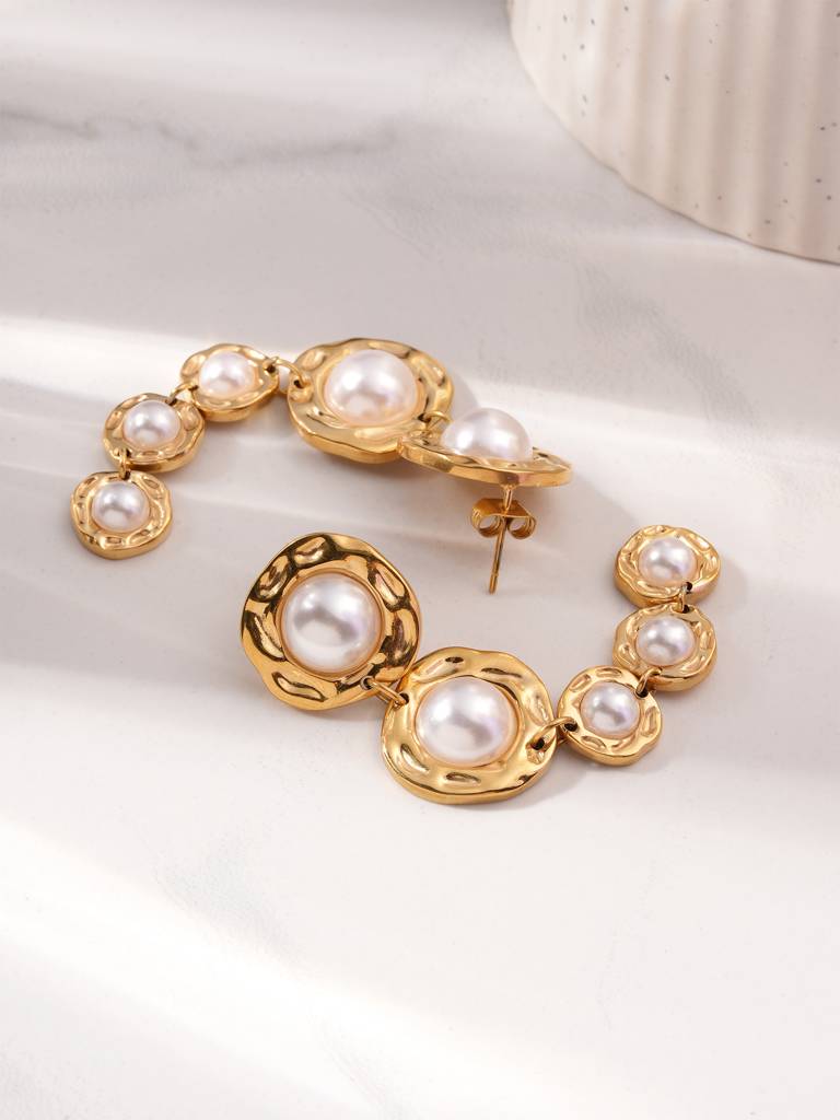 Chic Long Pearl Dangle Earrings For Women : SSWER0912