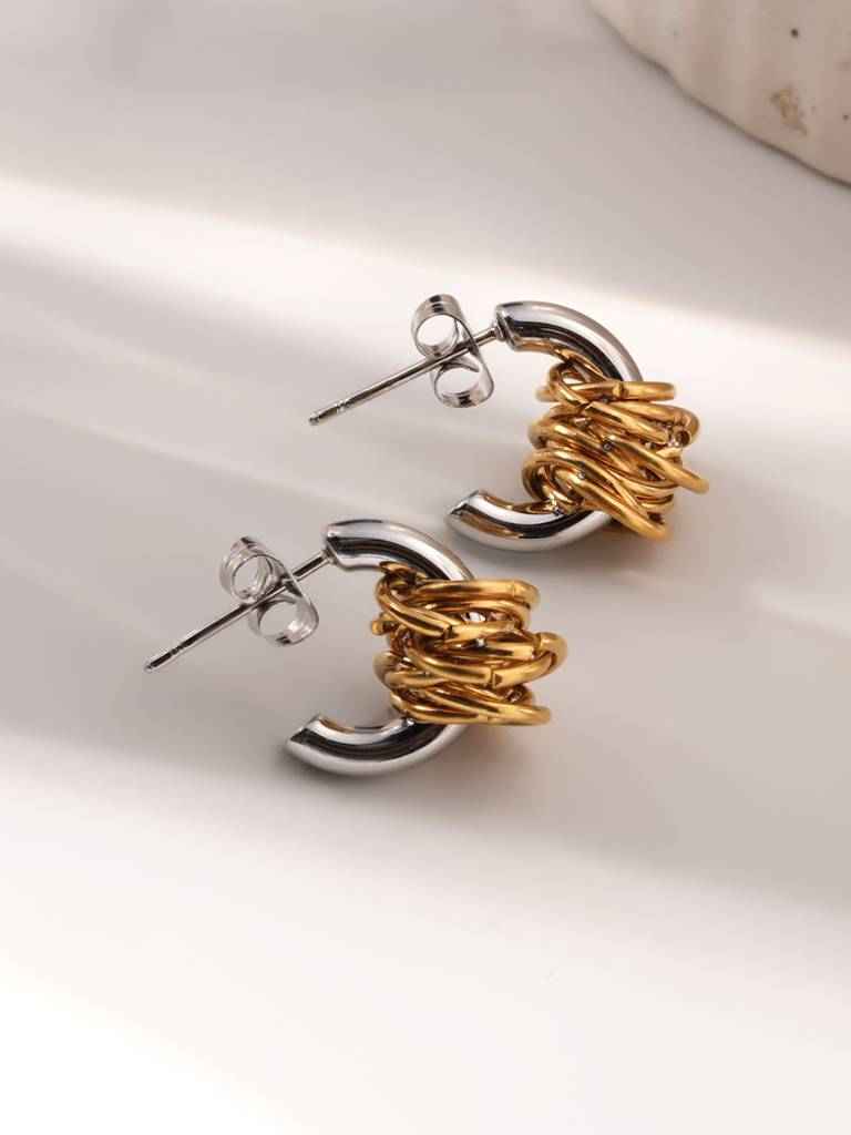 Moon Rope Hoop Earrings For Women : SSWER0930