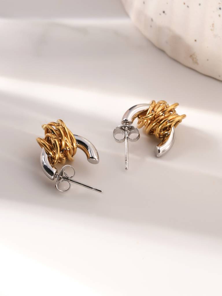 Moon Rope Hoop Earrings For Women : SSWER0930