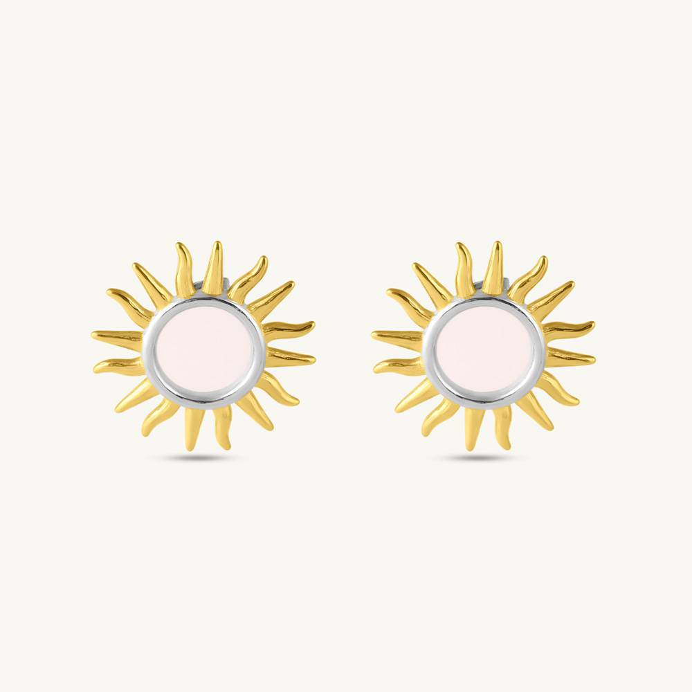 Multi Tone Sun Stud Earrings For Women : SSWER0934