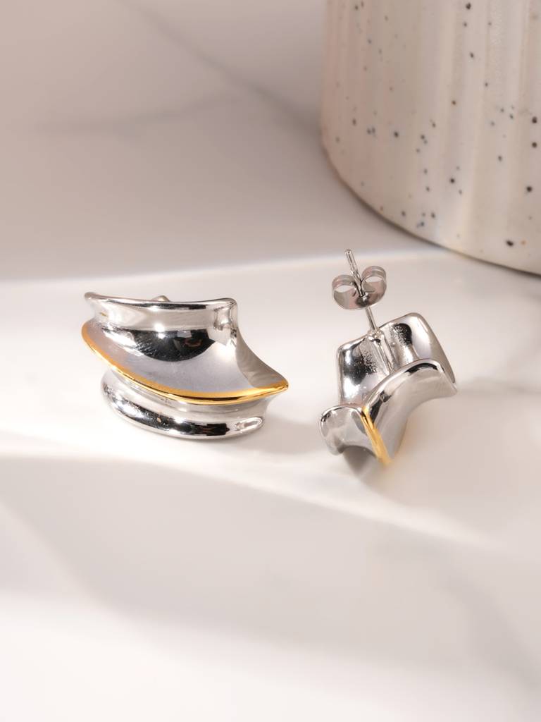 Artistic Folded Drop Earrings For Women : SSWER0939