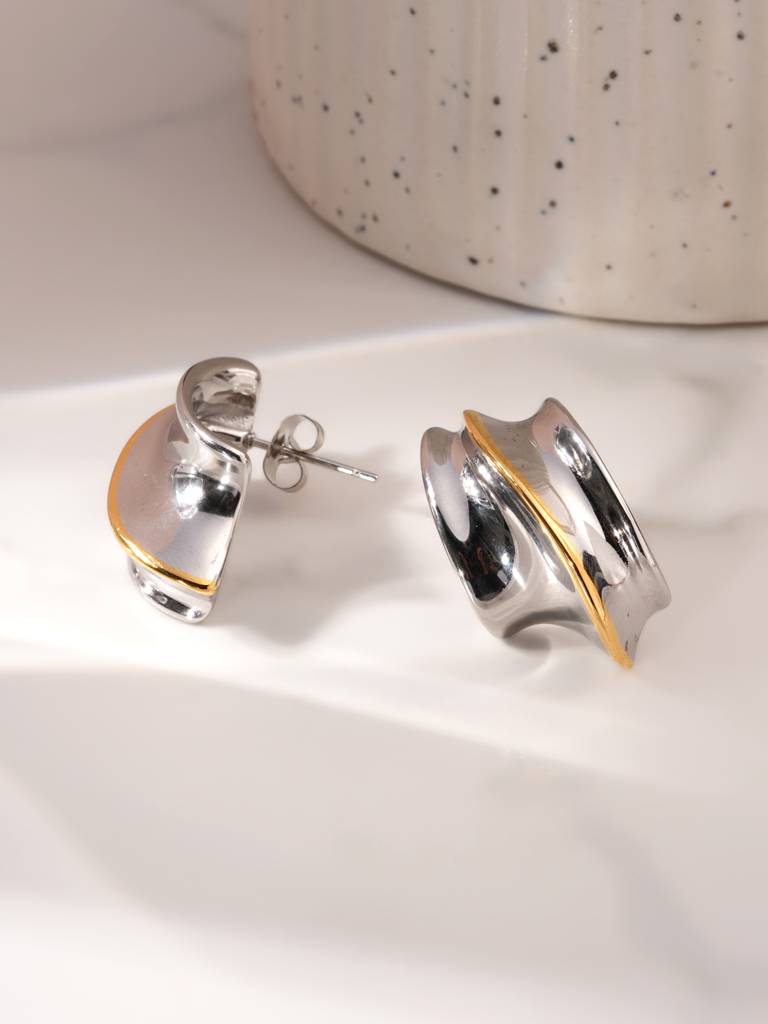 Artistic Folded Drop Earrings For Women : SSWER0939