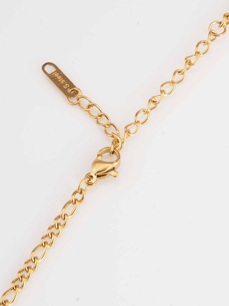 Crystal Heart Charm Gold Necklace For Womens - Waterproof & Anti-Tarnish : SSWNC0321