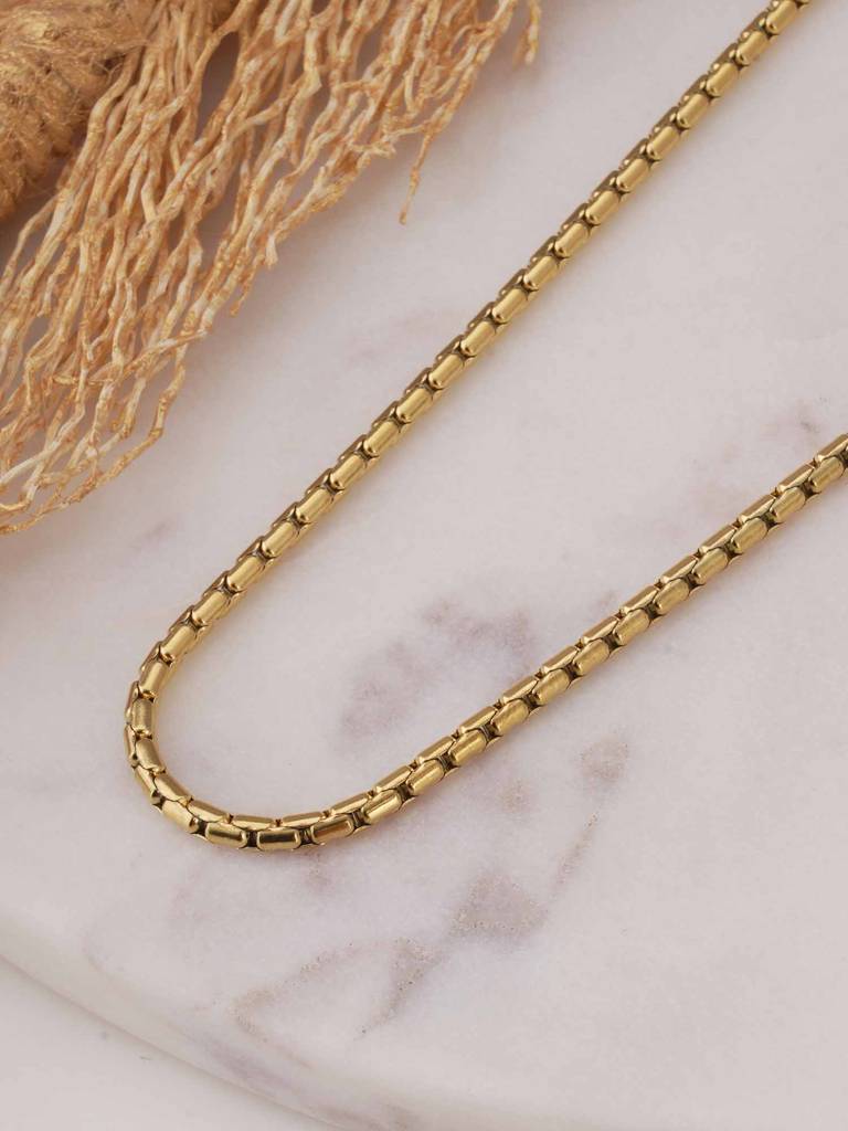 Golden Majesty Chain For Womens - Waterproof & Anti-Tarnish : SSWNC0334