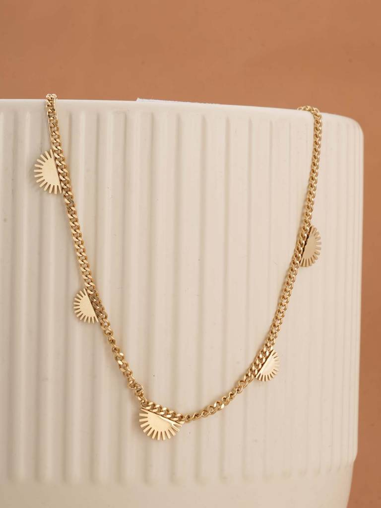 Dancing Sun Charms Necklace For Womens - Waterproof & Anti-Tarnish : SSWNC0345