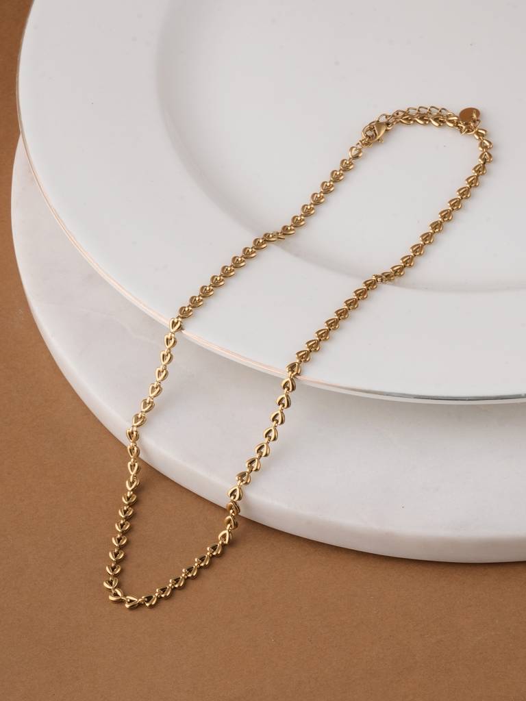 Heart Link Chain Necklace For Women : SSWNC0349