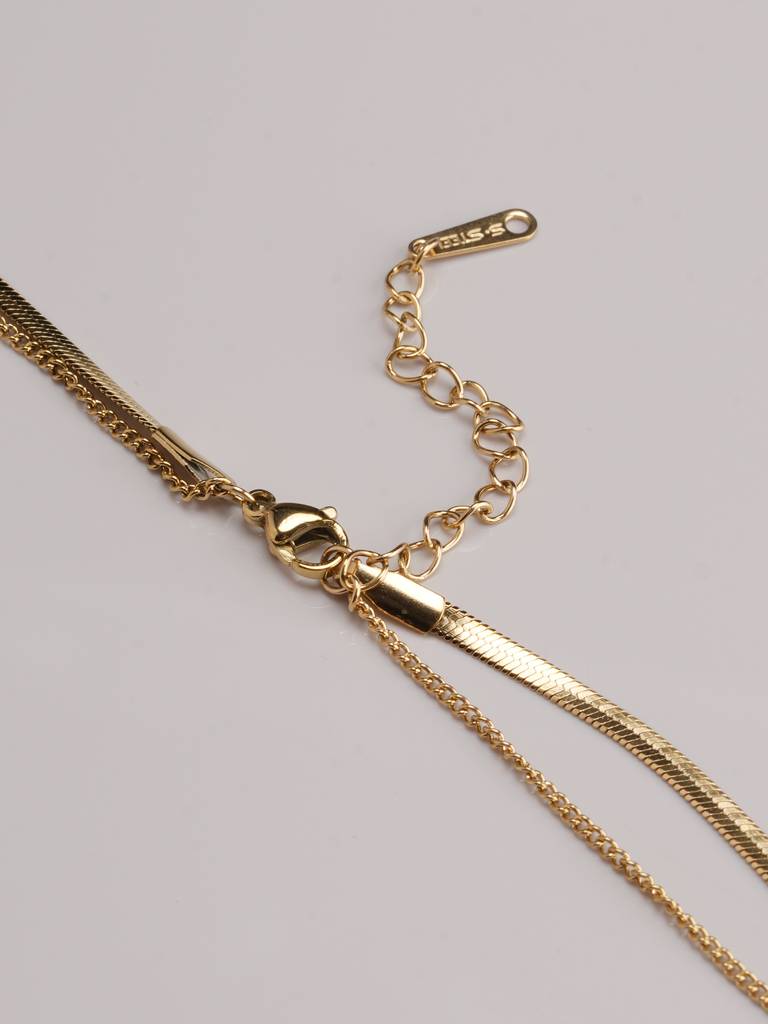 Auric Pearl Layered Necklace For Womens - Waterproof & Anti-Tarnish : SSWNC0351