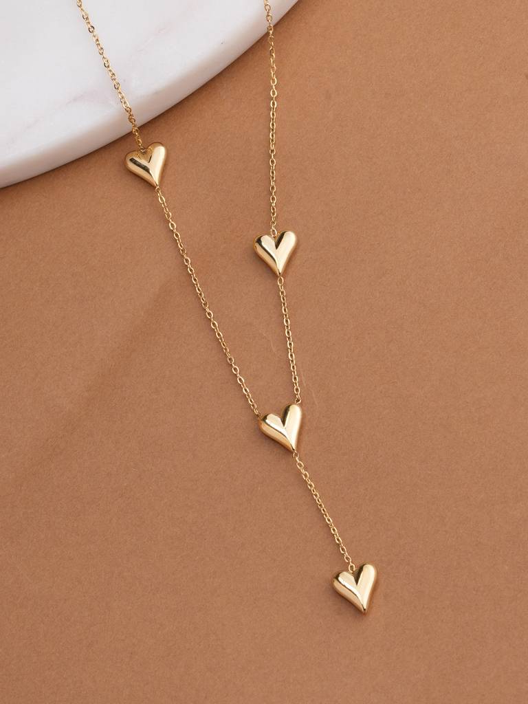 Heartstrings Gold Necklace For Womens - Waterproof & Anti-Tarnish : SSWNC0369