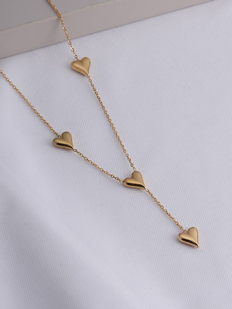 Heartstrings Gold Necklace For Womens - Waterproof & Anti-Tarnish : SSWNC0369