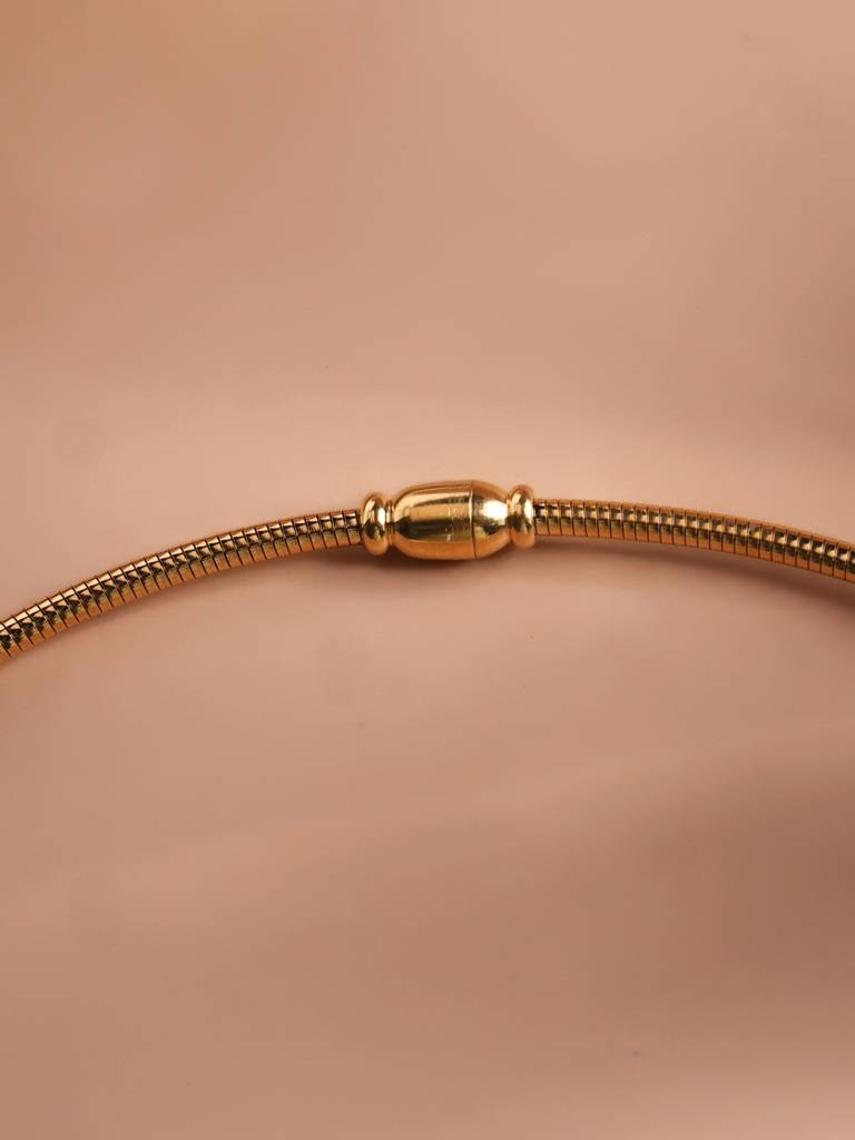 Gold Omega Chain With Heart Pendant For Women : SSWNC0393