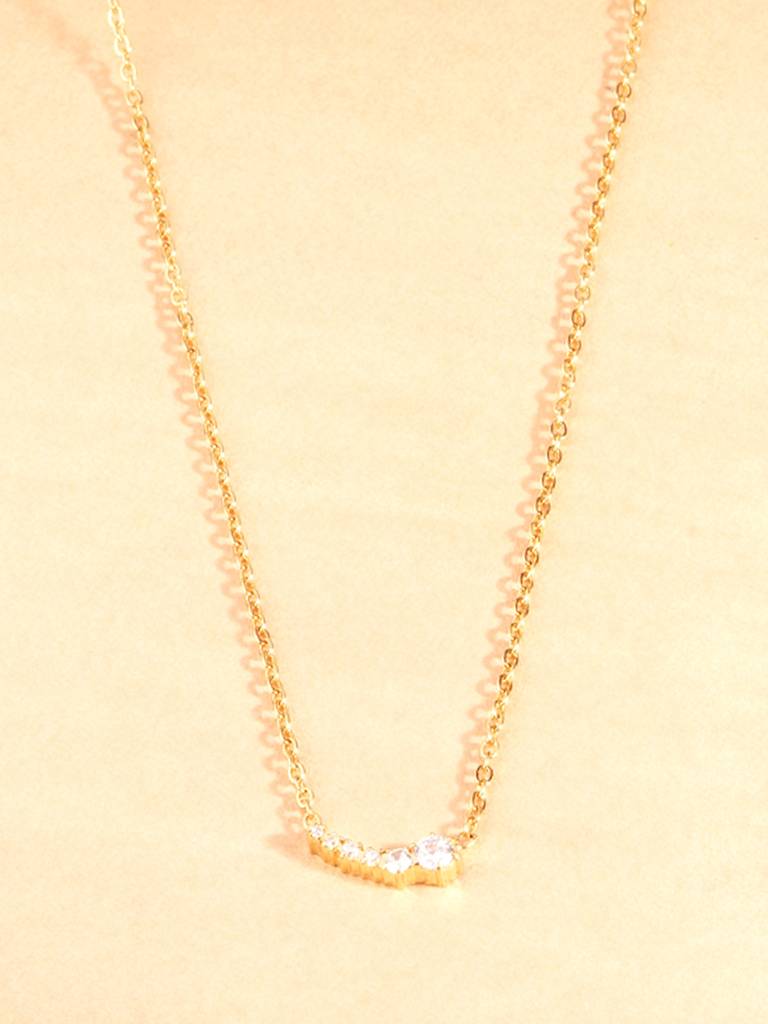 Adiant Arc Solitaire Necklace For Women : SSWNC0418