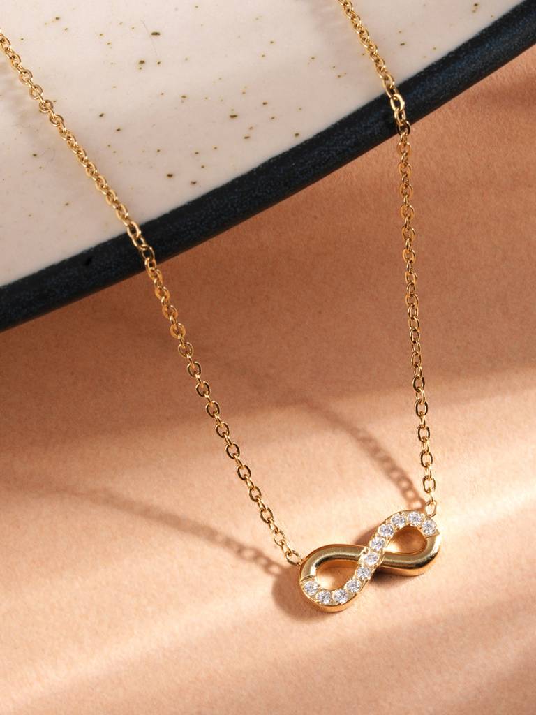 Rose Gold Infinity Heart Pendant For Women : SSWNC0465