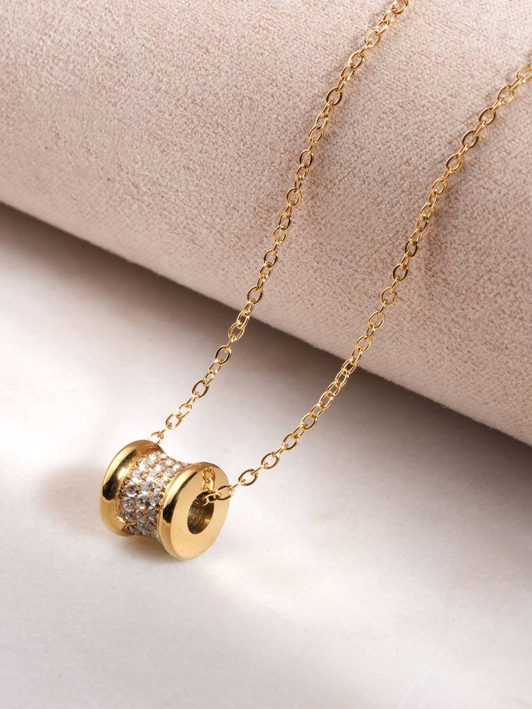 Crystal Barrel Charm Necklace For Women : SSWNC0476