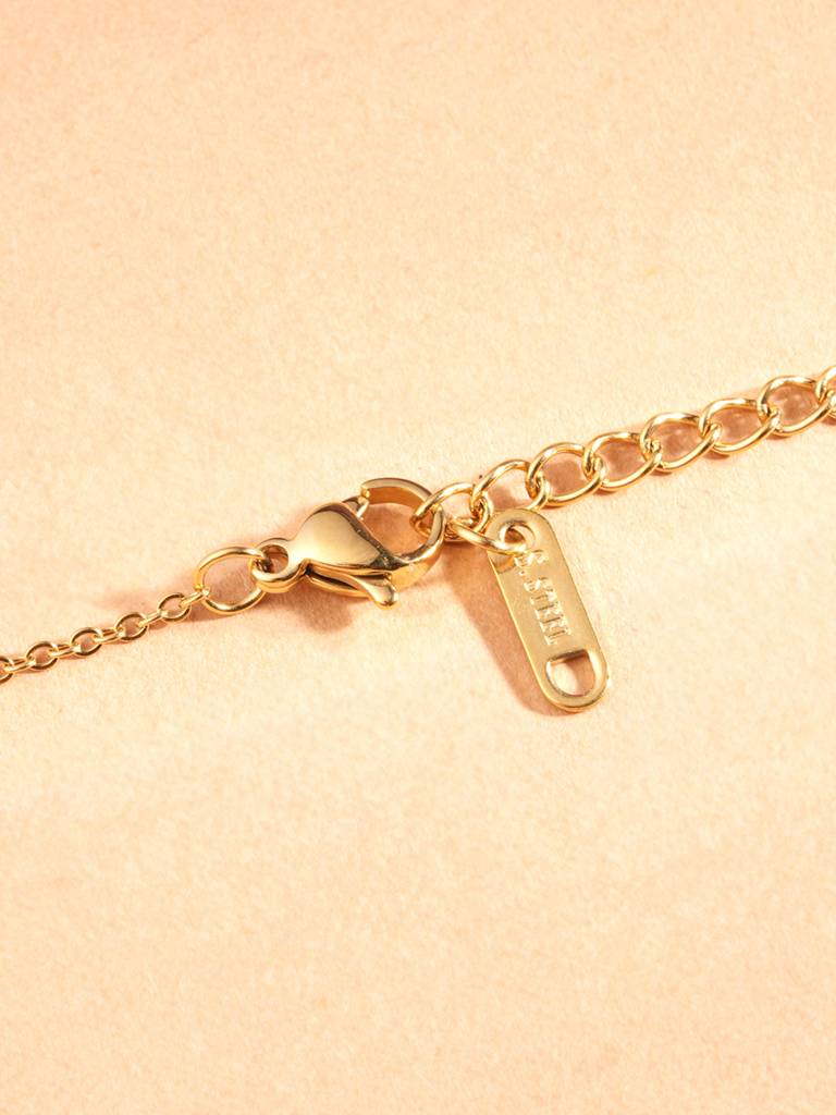 Crescent Star Pink Gem Pendant For Women : SSWNC0477