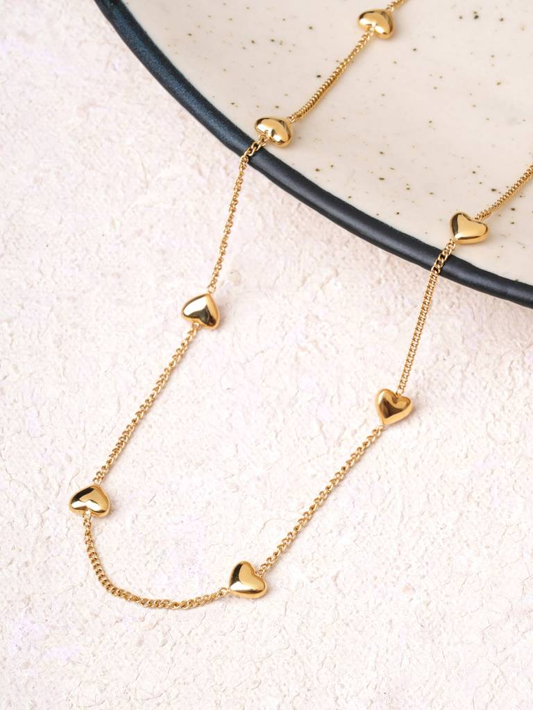 Golden Loop Charm Necklace For Women : SSWNC0555