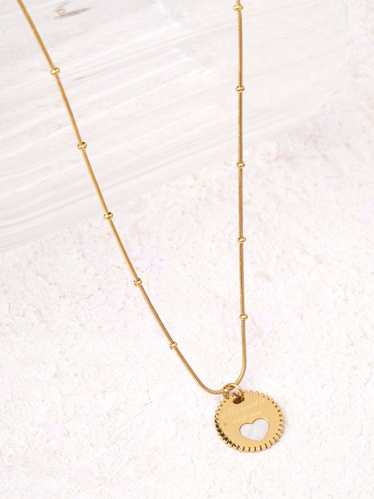 Engraved Coin Heart Pendant For Women : SSWNC0565
