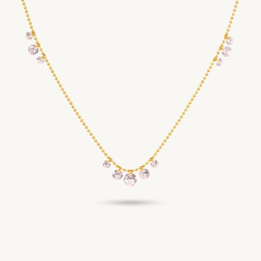 Dainty Curve Diamond Necklace For Women : SSWNC0572