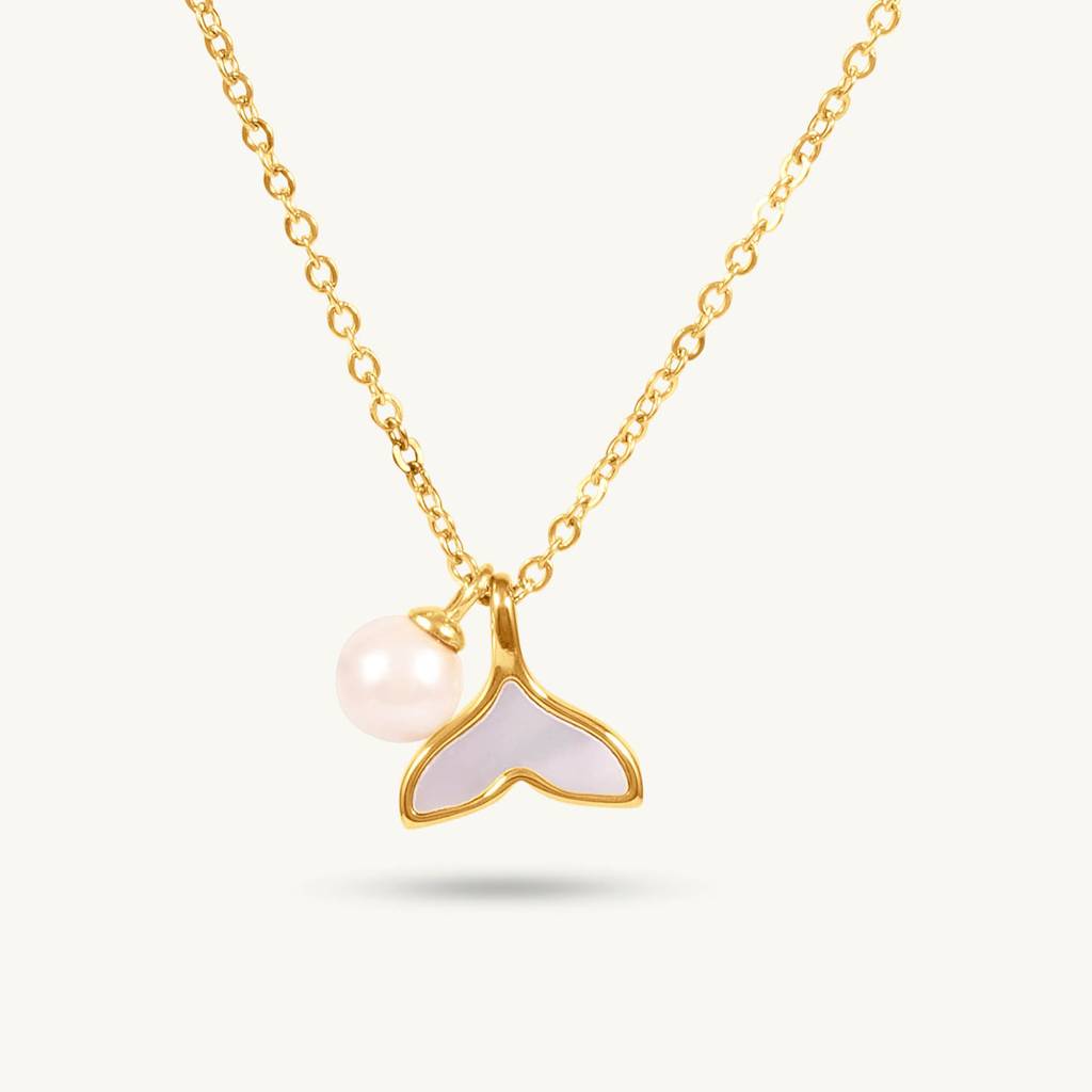 Baroque Pearl Whale Tail Necklace For Women : SSWNC0578