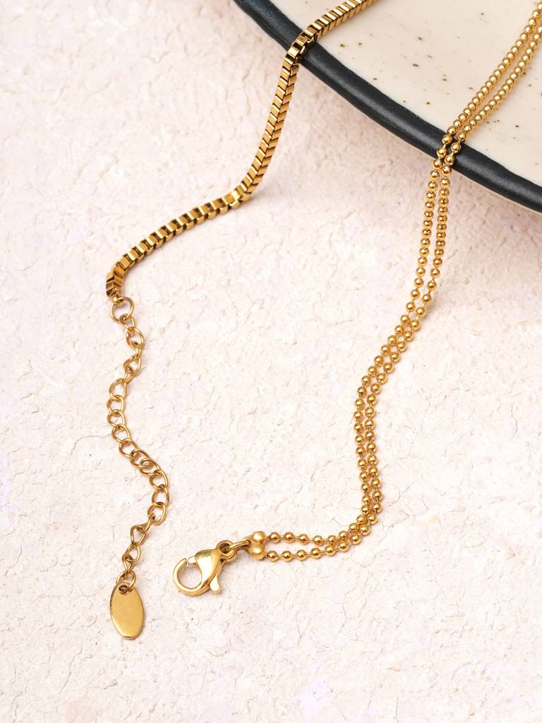 Crystal Heart Double Layered Necklace For Women : SSWNC0584