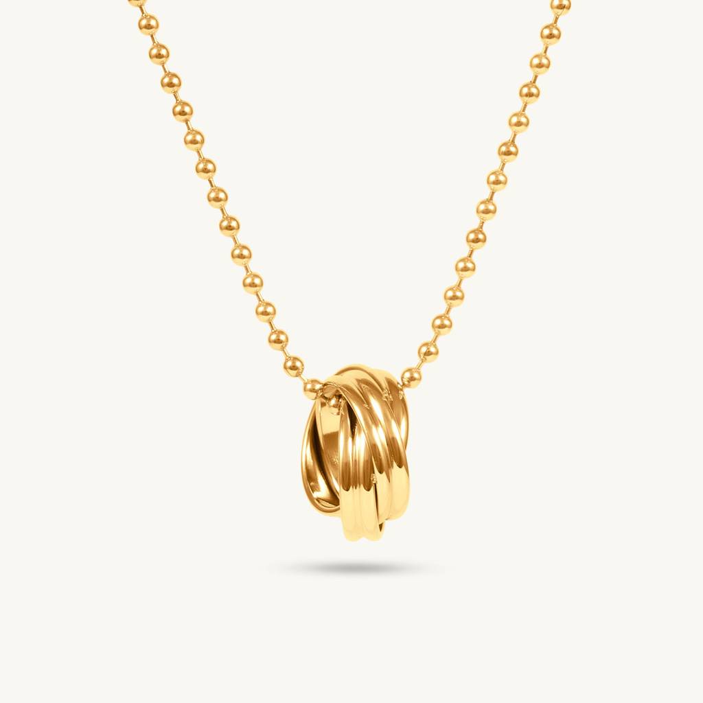 Double Hoop Interlocked Pendant Necklace For Women : SSWNC0587