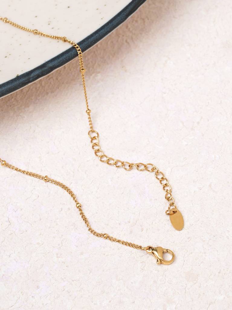 Textured Gold Chain With Twisted Ring Pendant For Women : SSWNC0589