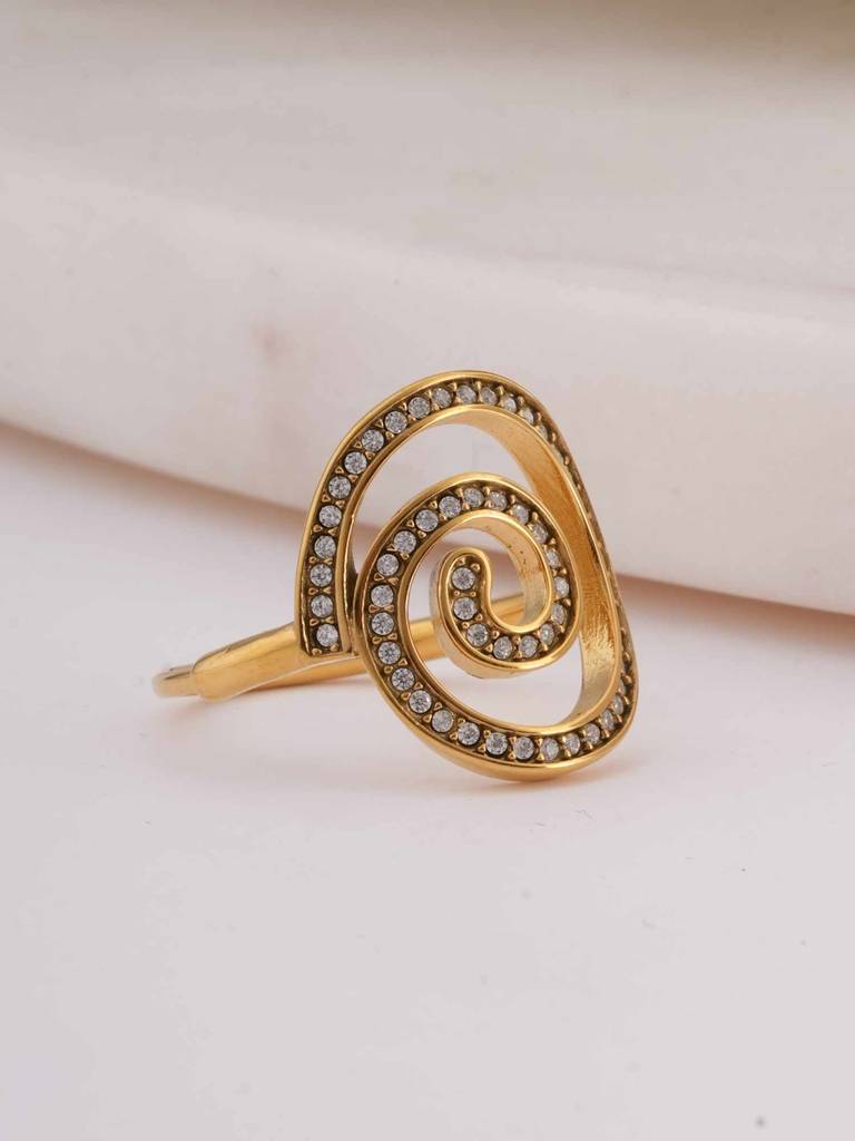 Triple Spiral Rings For Womens (Size- Adjustable) - Waterproof & Anti-Tarnish : SSWRG0506-A