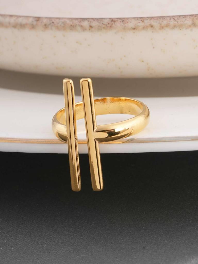 Vertical Bar Ring For Womens (Size- Adjustable) - Waterproof & Anti-Tarnish : SSWRG0526-A