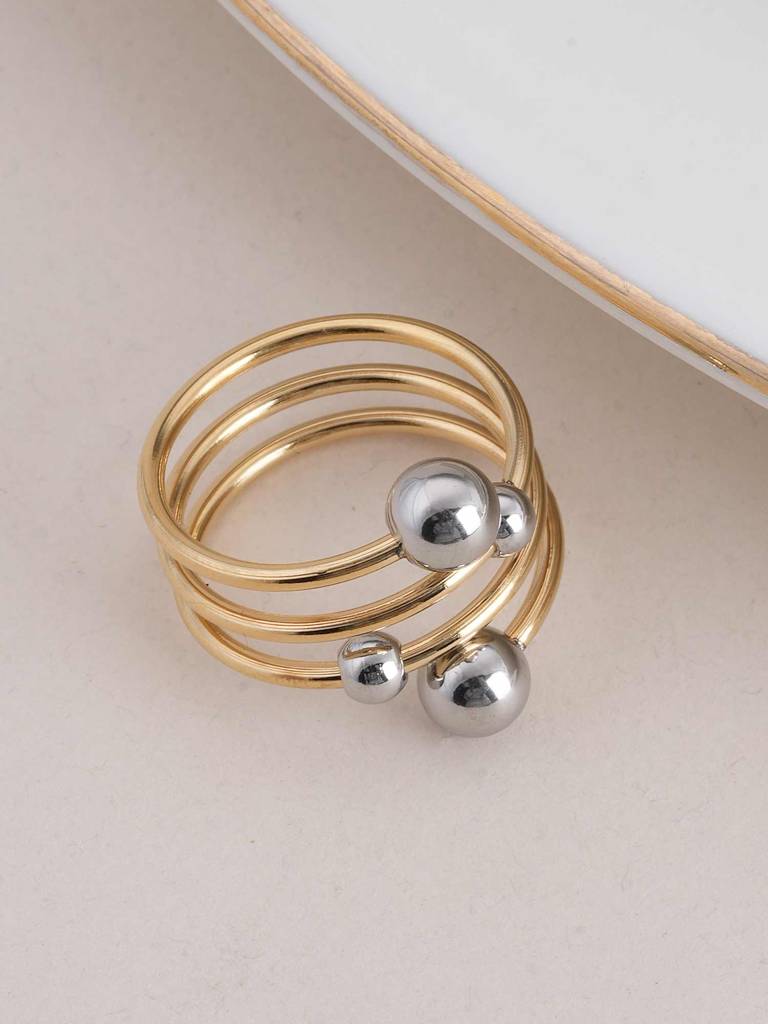 Spring Ball Ring For Womens (Size- Adjustable) - Waterproof & Anti-Tarnish : SSWRG0530-A