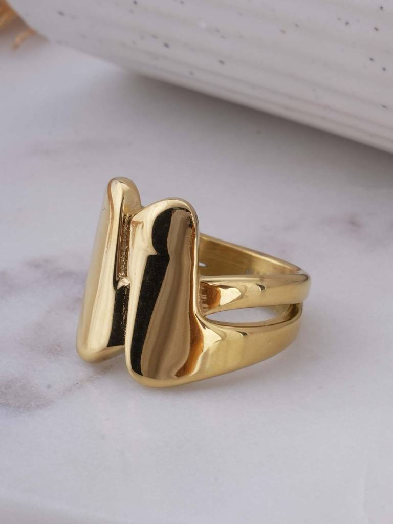 Modern Gold Abstract Ring For Womens : SSWRG0551-5