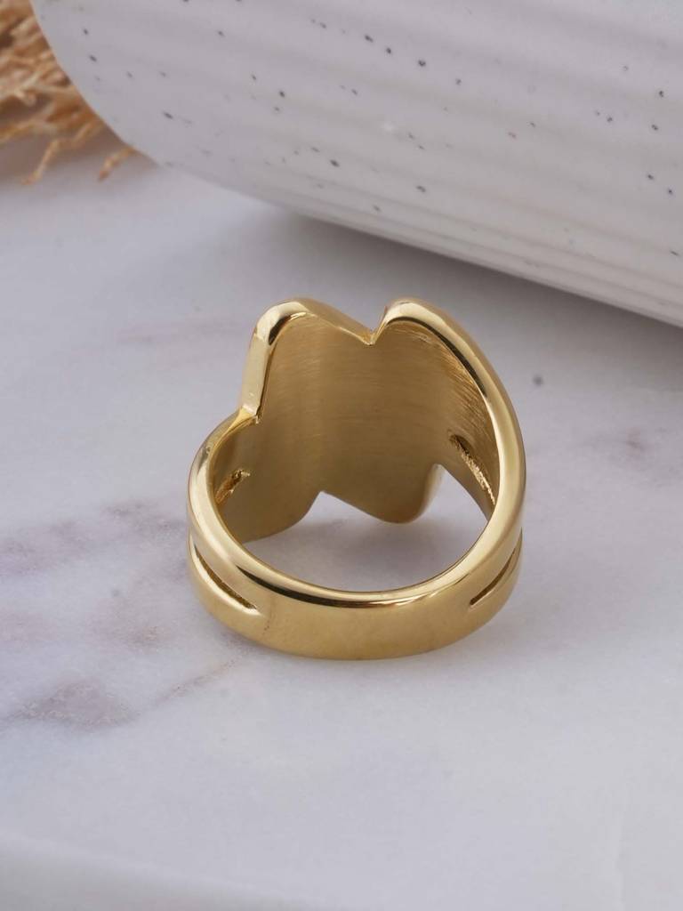 Modern Gold Abstract Ring For Womens : SSWRG0552-6
