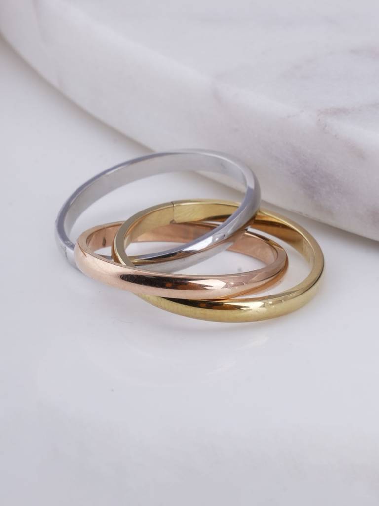Classic Tri Colour Ring For Womens : SSWRG0564-7