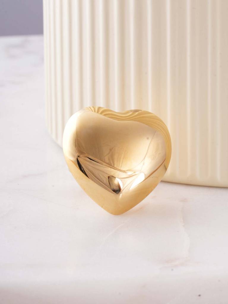 Chunky Gold Heart Ring For Womens : SSWRG0568-5