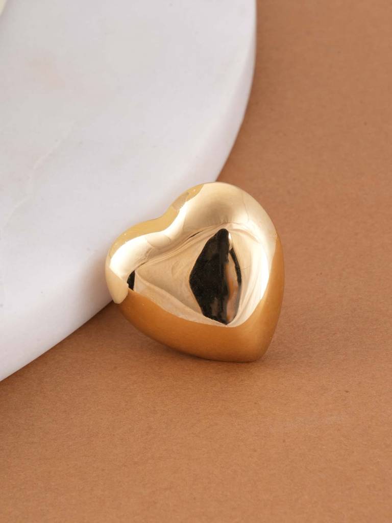 Chunky Gold Heart Ring For Womens : SSWRG0569-6