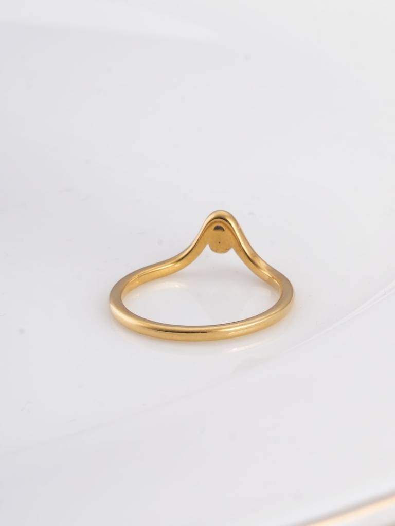 Delicate Vee Pearl Ring For Womens : SSWRG0576-7