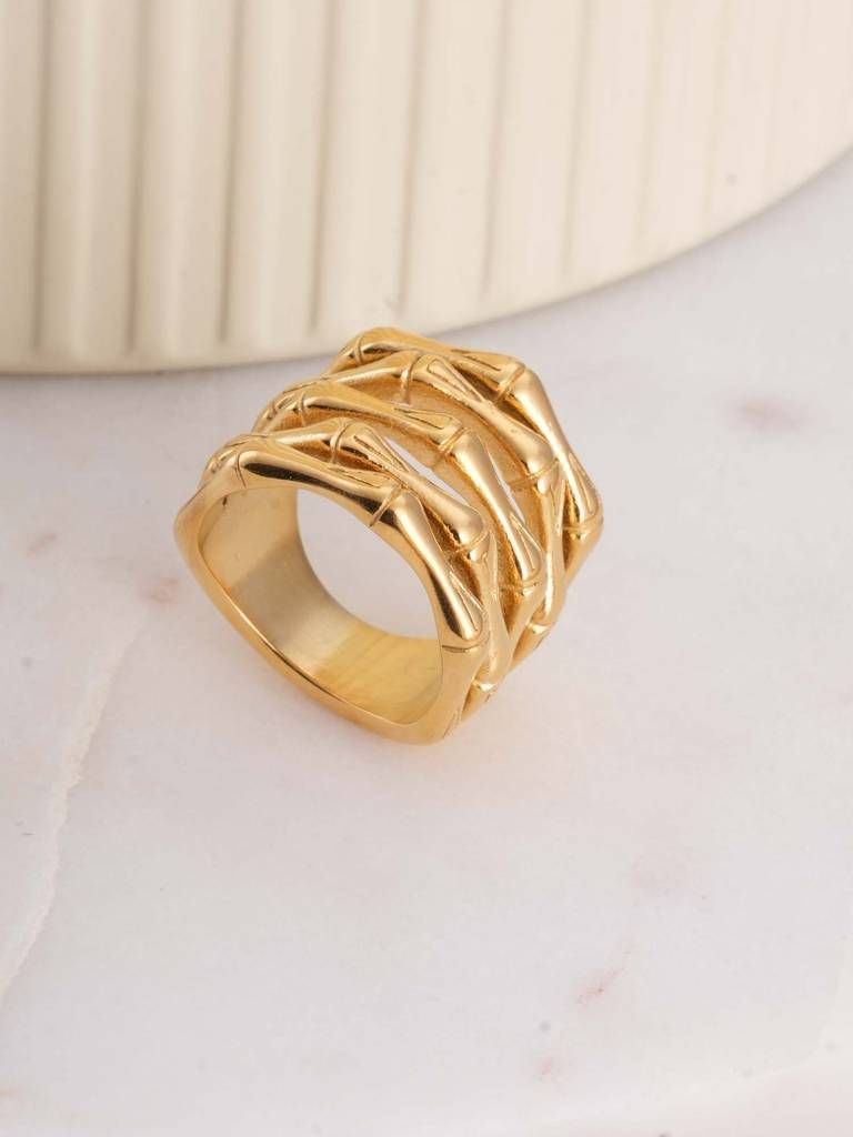 Stacked Bamboo Ring For Womens : SSWRG0583-5