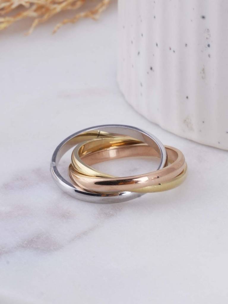 Classic Tri Colour Ring For Womens : SSWRG0708-8